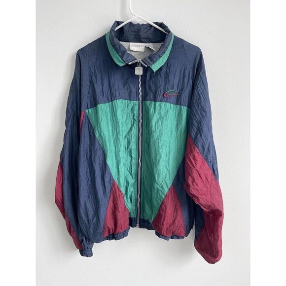 VTG Givenchy Activewear Men's Tracksuit Teal Burgundy Color Block Size XL - Picture 3 of 12